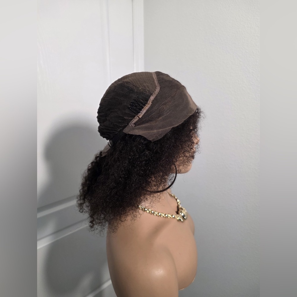 12” Kinky Curly 13x4 Lacefront Human Hair Wig - Picture 7 of 13